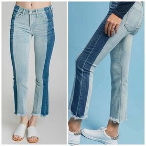 McGuire Vintage in the Shadows Contrast Cropped Two Tone Blue Denim Jeans